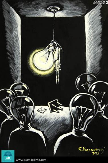 The death of ideas (caricature)