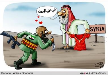 Ways to attract terrorists in Syria! (caricature)