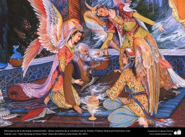 Messengers of divinity (Detail) 1962 - Persian painting (Miniature) - by Prof. M. Farshchian