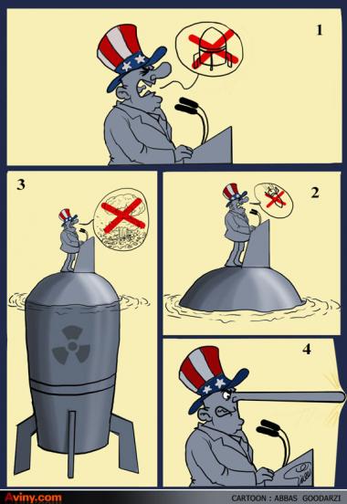 Mentiras atómicas (caricatura)