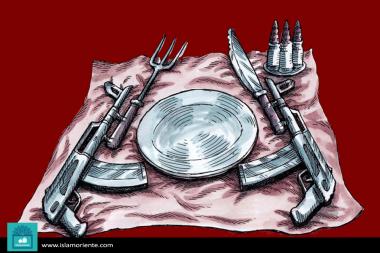 Mesa servida del terrorismo (caricatura)‎