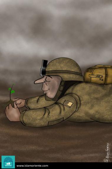 Caricatura - Militarismo e paz  