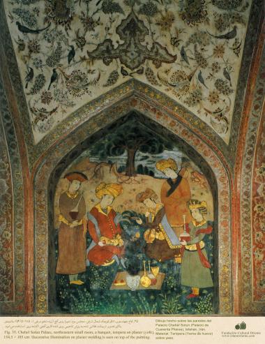 Миниатюр в роспись на стенах - Чехель Сотун ( Дворец Сорока Колонн ) в Исфахане , Иран - 5