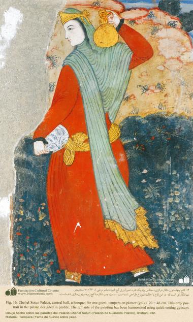 Миниатюр в росписи на стенах - Чехель Сотун ( Дворец Сорока Колонн ) в Исфахане , Иран - 10