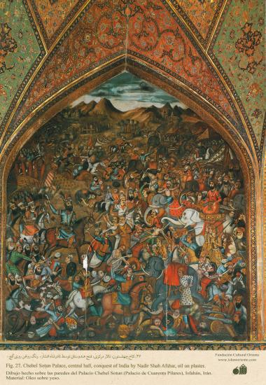 Miniatura em mural do Chehel Sotum (Palácio dos quarenta pilares) da cidade de Isfahan, Irã - 34