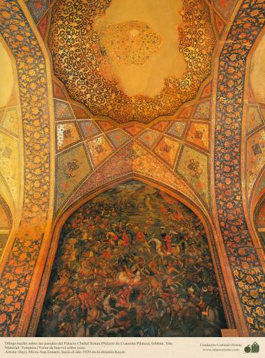 Miniatura em mural do Chehel Sotum (Palácio dos quarenta pilares) da cidade de Isfahan, Irã - 35