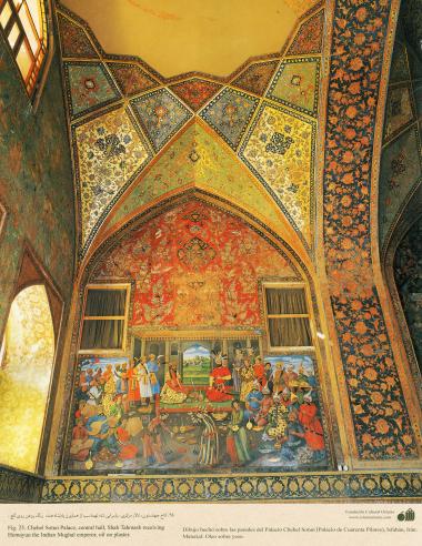 منمنمة - الرسومات الجداریة - أربعين العمود (جهلستون) (القصر جهلستون) في مدينة أصفهان - إيران -15