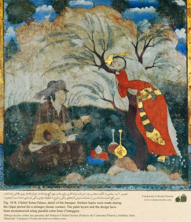 Миниатюр в росписи на стенах - Чехель Сотун ( Дворец Сорока Колонн ) в Исфахане , Иран - 17