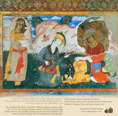 Miniature on Persian Mural - Chehel Sutun (Palace of the 40 pilllars in Isafahan) - 13