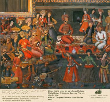 ミニチュア - 壁画（イスファハンにおけるチェヘル ソトゥーン宮殿（４０柱宮殿）-32
