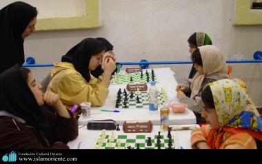 Iranian muslim women takiing part on National Chess Competition