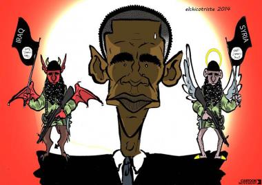 Las Conciencias de Obama (Caricatura)
