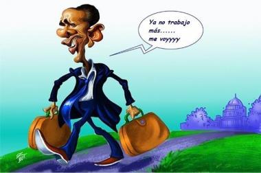 ¡Obama ordena el cierre de su Administración pública! (caricatura)