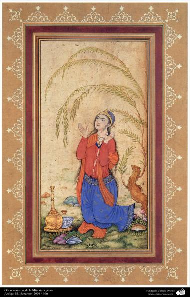 Arte islamica-Capolavoro di miniatura persiana-Opera di maestro Honarchar-2001-9