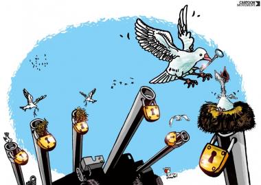 Caricatura - Chave para a Paz 