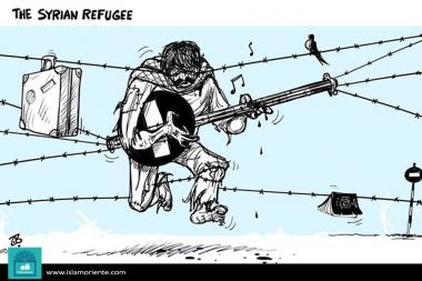 کارٹون - جنگ کی وجہ سے ترک وطن کرنے والے باڈروں پر گرفتار