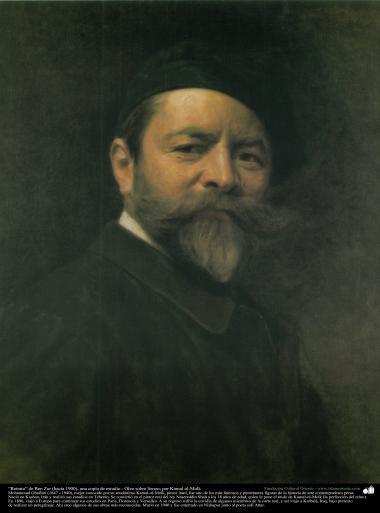 “Retrato” de Ben Zur (hacia 1900), una copia de estudio - por Kamal ol-Molk