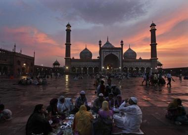 افطار کا وقت ، دہلی شہر کی جامع مسجد ، ہندوستان