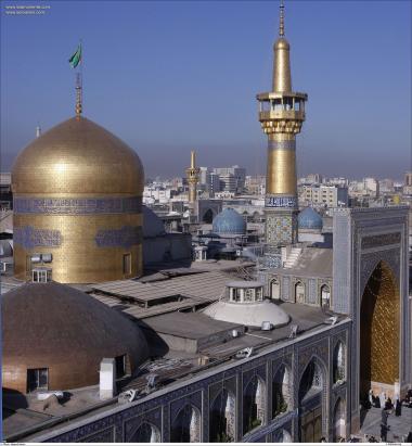 Islamic Architechture/Design in Gold of the Minarets and Dome in Imam Reza`s Holy Shrine