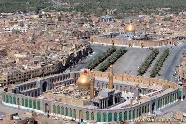 Santuarios del Imam Hussain(P) y Abbas (P) en Karbala . Iraq / Lugares de peregrinación para millones de musulmanes