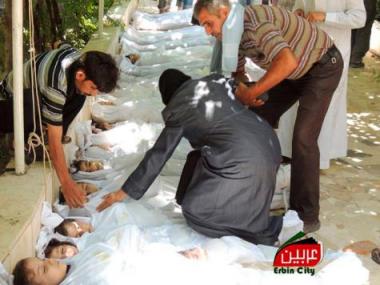 Le vittime del attacco chimico in siria