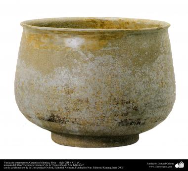 イスラム美術（イスラム陶器や陶芸、普通の単純陶器瓶、シリア - 12もしくは13世紀） ー25