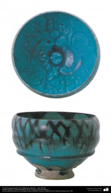 Art islamique - la poterie et la céramique islamiques - Vase bleue-Afghanistan, Bamian –  XIII siècle. (53)