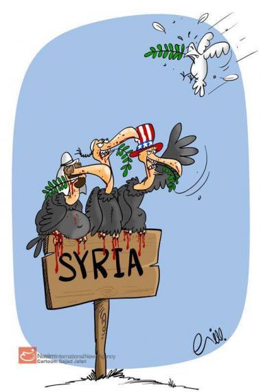 What? Syria and peace? (caricature)
