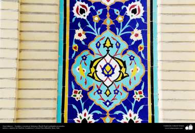 Art islamique - la poterie et la céramique islamiques utilisé dans les murs,le plafond et le dôme de l&#039;Institut culturel de Dar al-Hadith -Qom-Iran-80