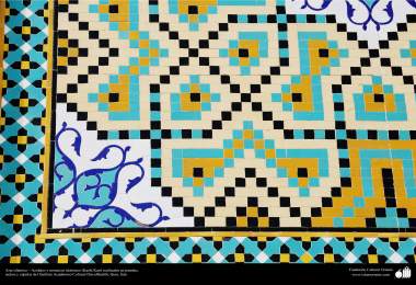 Исламское искусство - Облицовка кафельной плиткой (Каши Кари) , использованная на стенах , потолке и куполе научно-культурного института Дар-алхадиса - Кум , Иран - 87