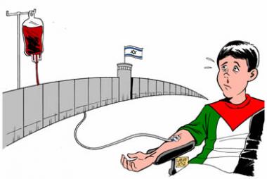 Bambini emofiliaci-Il blocco di Gaza (Caricatura)