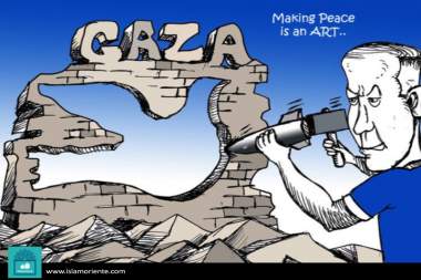 Forging peace... (Caricature)