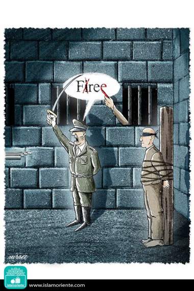 Fire vs. Freedom (Caricature)